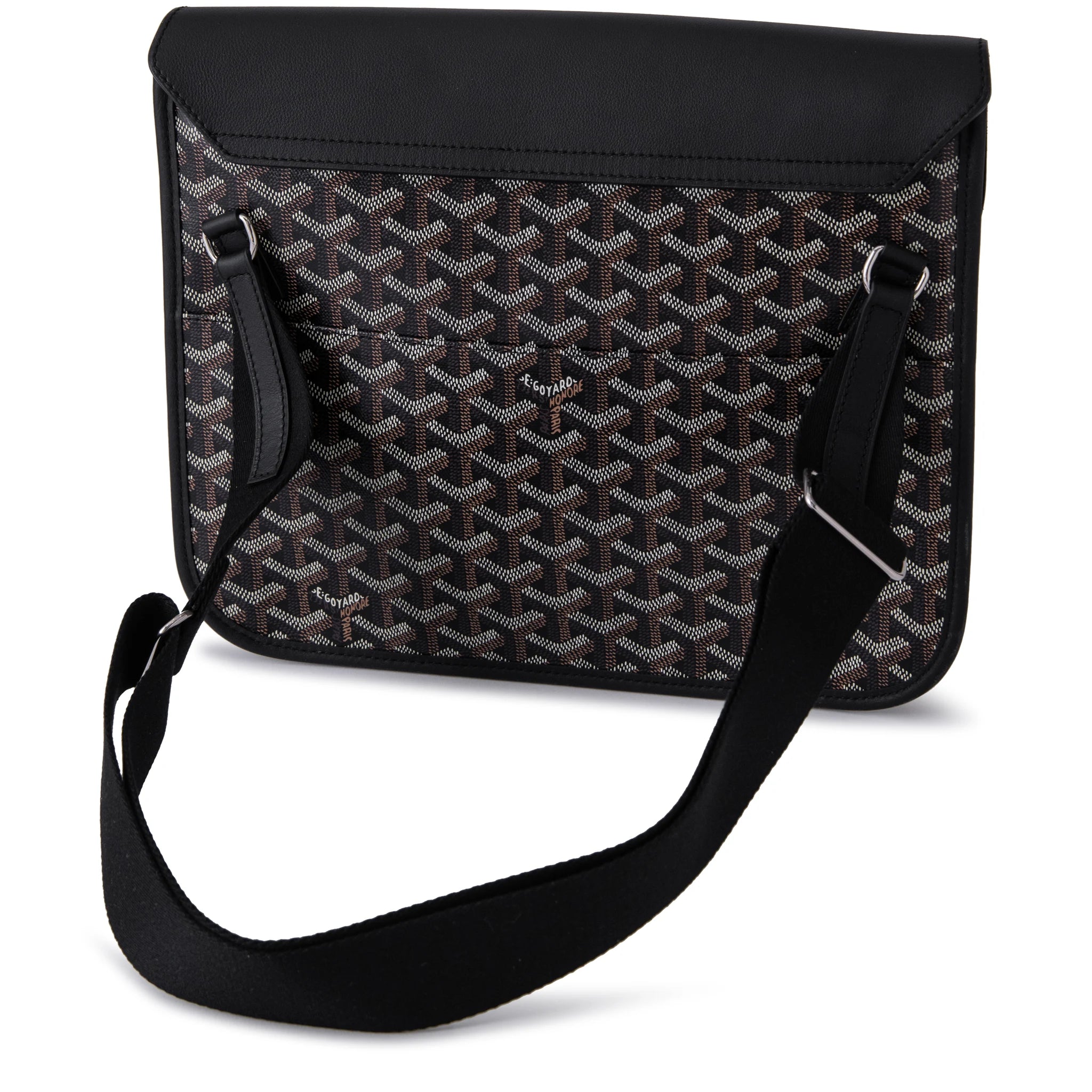 Back view of Image of Goyard Coursier Black Messenger Bag